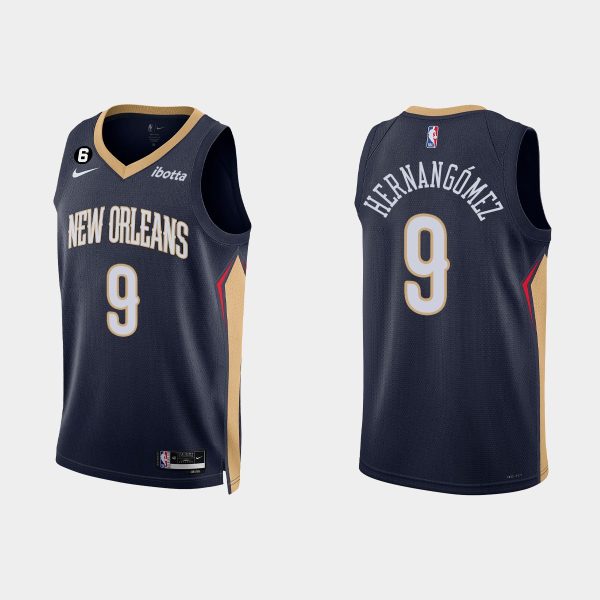 New Orleans Pelicans #9 Willy Hernangomez Icon Edition Navy 2022-23 Jersey