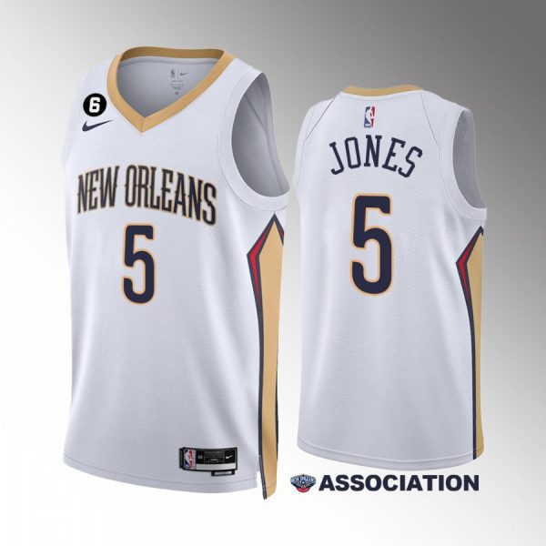 New Orleans Pelicans Herbert Jones 2022-23 Association Edition White #5 Jersey Swingman