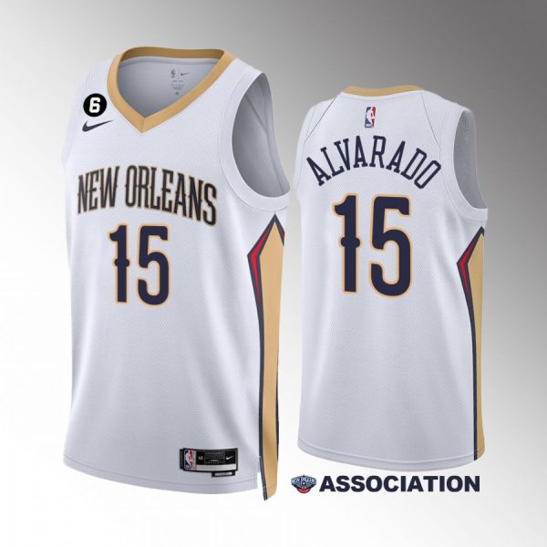 New Orleans Pelicans Jose Alvarado 2022-23 Association Edition White #15 Jersey Swingman