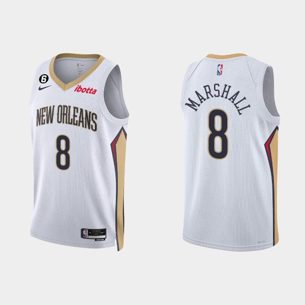 New Orleans Pelicans Naji Marshall #8 Association Edition White Jersey