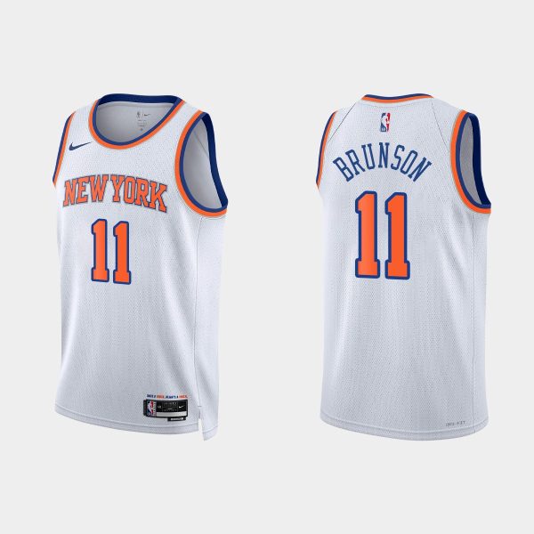 New York Knicks Jalen Brunson #11 2022-23 Association Edition White Jersey Swingman