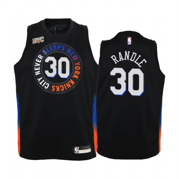 New York Knicks Julius Randle 2020-21 City Edition Black Youth Jersey #30