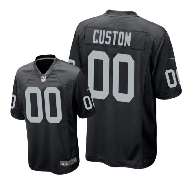 Oakland Raiders #00 Black Men Custom Game Jersey