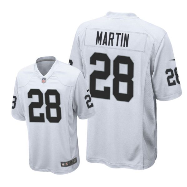 Oakland Raiders #28 White Men Doug Martin Game Jersey