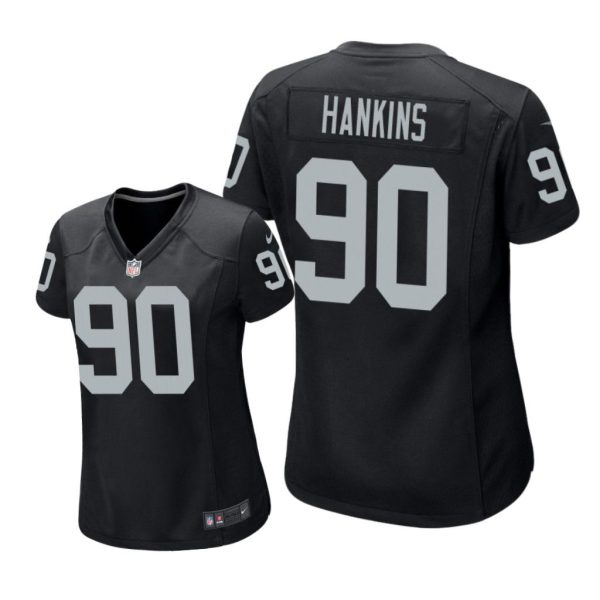 Oakland Raiders #90 Black Johnathan Hankins Game Jersey - Women