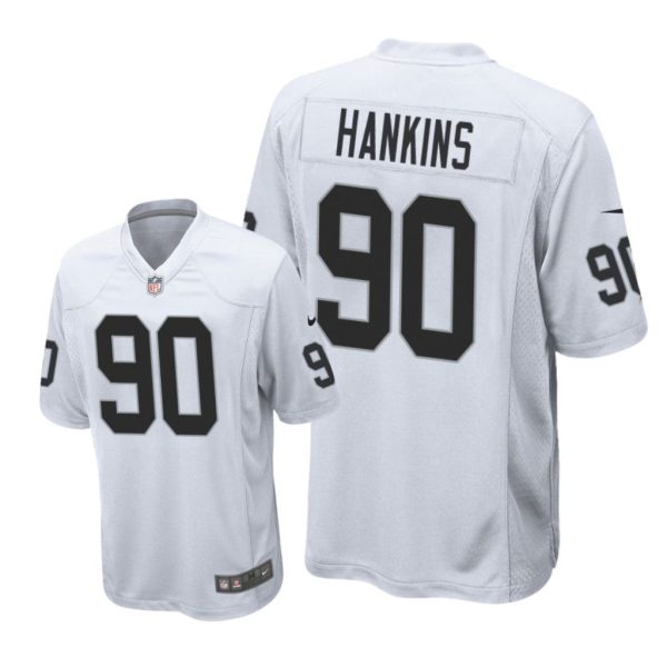 Oakland Raiders #90 White Men Johnathan Hankins Game Jersey