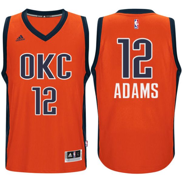 Oklahoma City Thunder #12 Steven Adams 2015-16 Season Alternate Orange Jersey