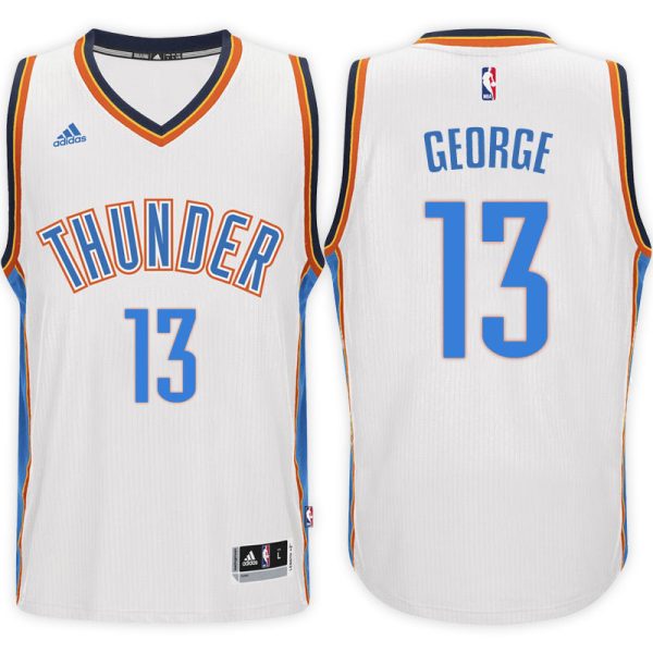 Oklahoma City Thunder #13 Paul George Home White New Swingman Jersey