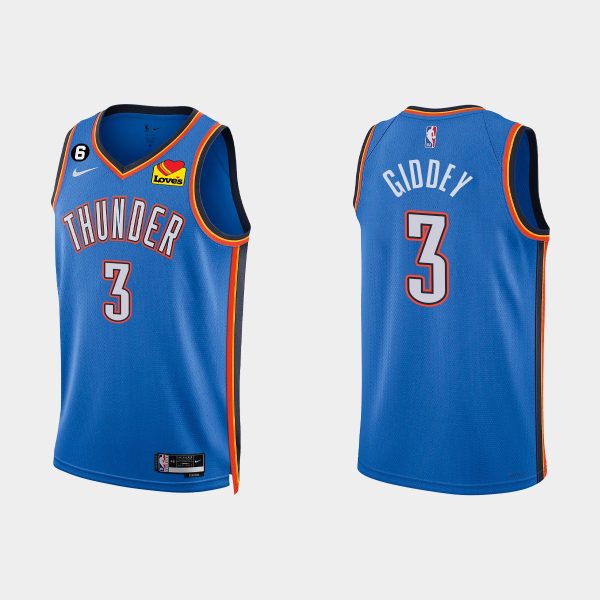 Oklahoma City Thunder #3 Josh Giddey Icon Edition White 2022-23 Jersey