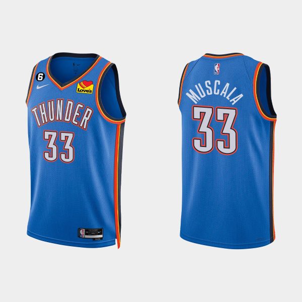 Oklahoma City Thunder #33 Mike Muscala Icon Edition White 2022-23 Jersey