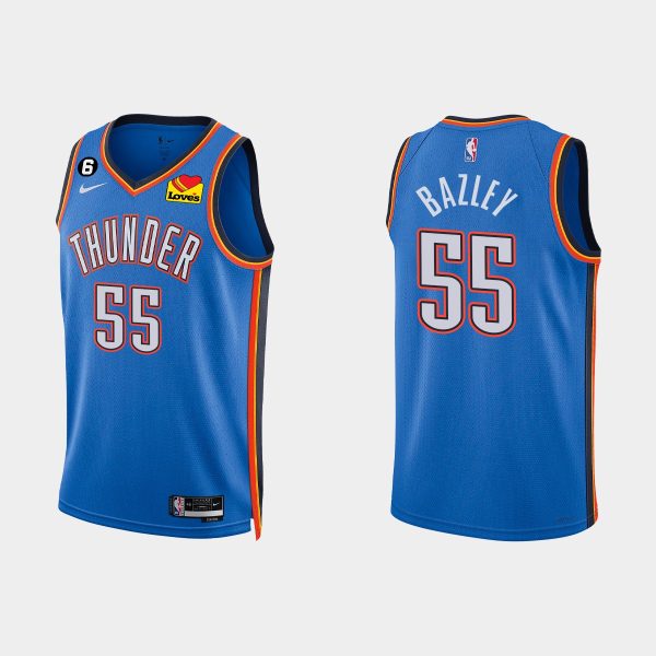 Oklahoma City Thunder #55 Darius Bazley Icon Edition White 2022-23 Jersey
