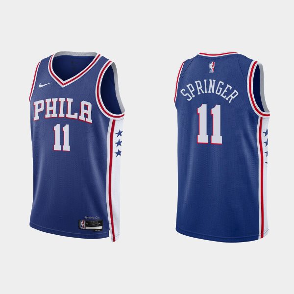 Philadelphia 76ers #11 Jaden Springer Icon Edition Royal 2022-23 Jersey