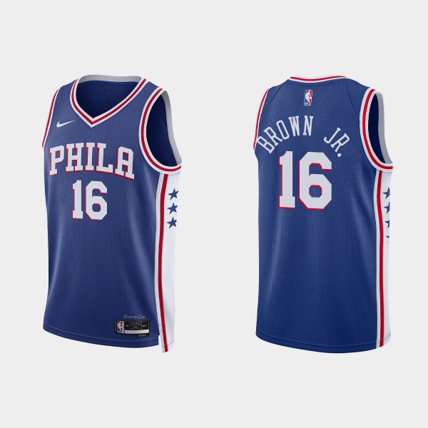 Philadelphia 76ers #16 Charlie Brown Jr. Icon Edition Royal 2022-23 Jersey