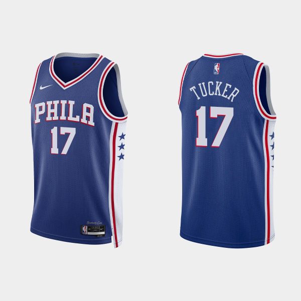 Philadelphia 76ers #17 P.J. Tucker Icon Edition Royal 2022-23 Jersey