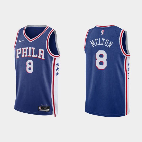 Philadelphia 76ers #8 De'Anthony Melton Icon Edition Royal 2022-23 Jersey