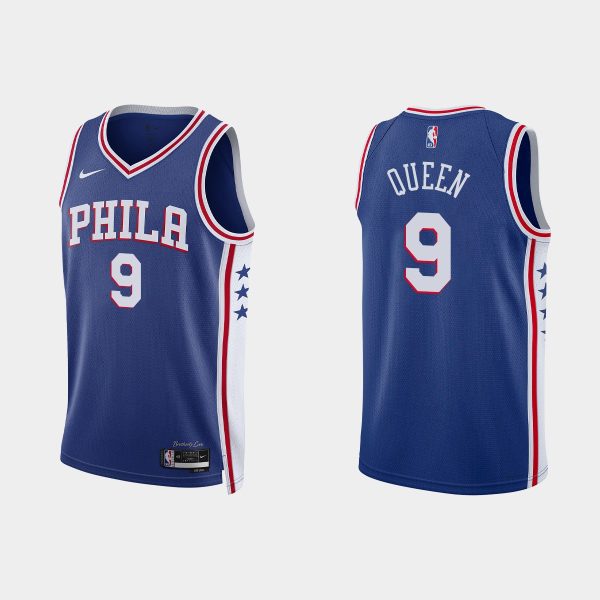 Philadelphia 76ers #9 Trevelin Queen Icon Edition Royal 2022-23 Jersey