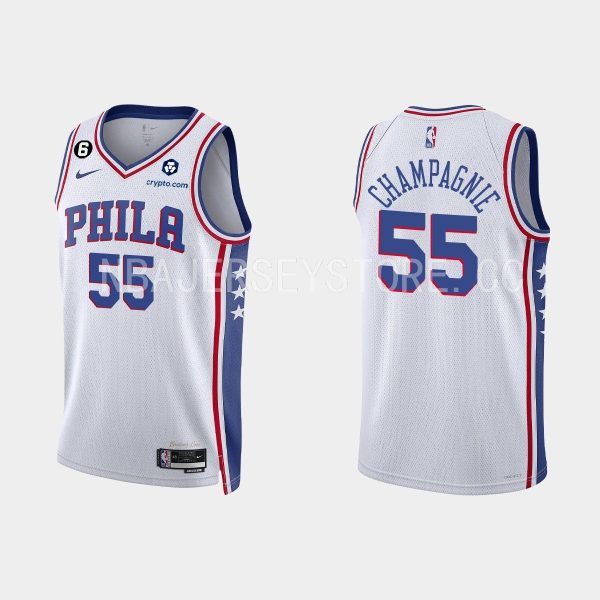 Philadelphia 76ers Julian Champagnie #5 2022-23 Association Edition White Jersey Swingman