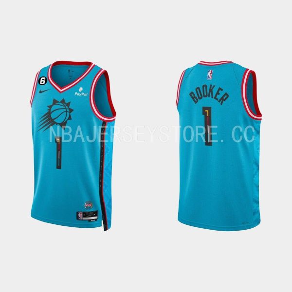 Phoenix Suns #1 Devin Booker 2022-23 City Edition Blue Jersey