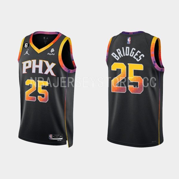 Phoenix Suns Mikal Bridges #25 Black 2022-23 Statement Edition Jersey