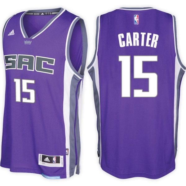 Sacramento Kings #15 Vince Carter Road Purple New Swingman Jersey