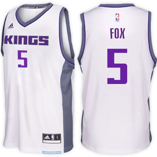 Sacramento Kings #5 De'Aaron Fox Home White New Swingman Jersey