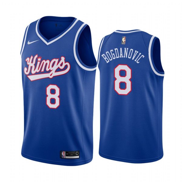 Sacramento Kings Bogdan Bogdanovic #8 Blue Throwback Jersey