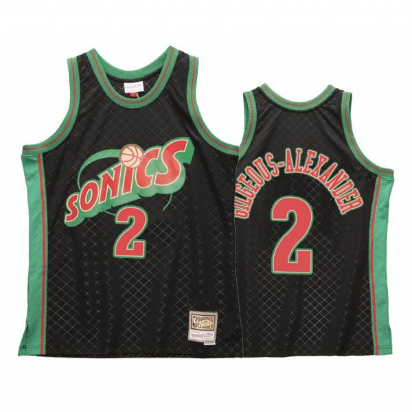Shai Gilgeous-Alexander 2 Oklahoma City Thunder Neapolitan Black Jersey Hardwood Classics