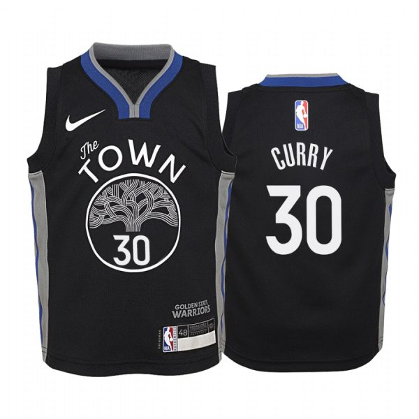 Stephen Curry Golden State Warriors 2019-20 City Youth Jersey - Black
