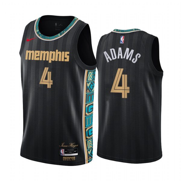 Steven Adams Memphis Grizzlies 2021 City Edition Black #4 Jersey