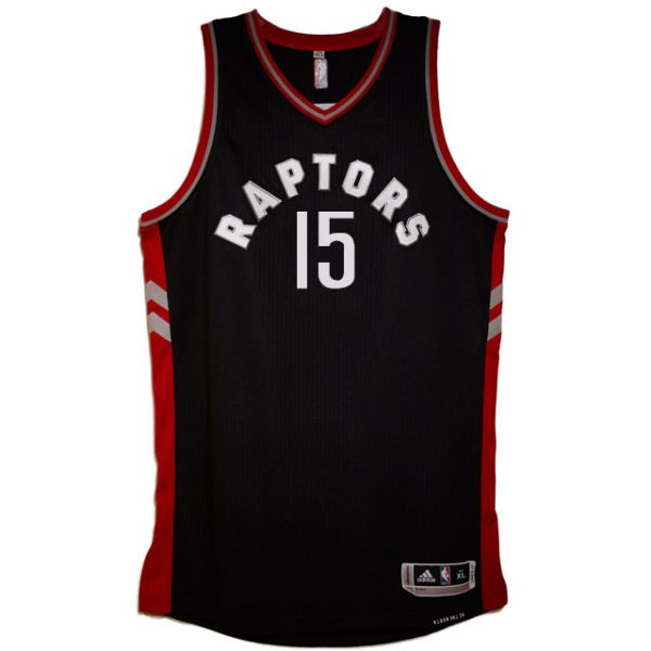 Toronto Raptors #15 Vince Carter 2015-16 Away Alternate Black New Jersey