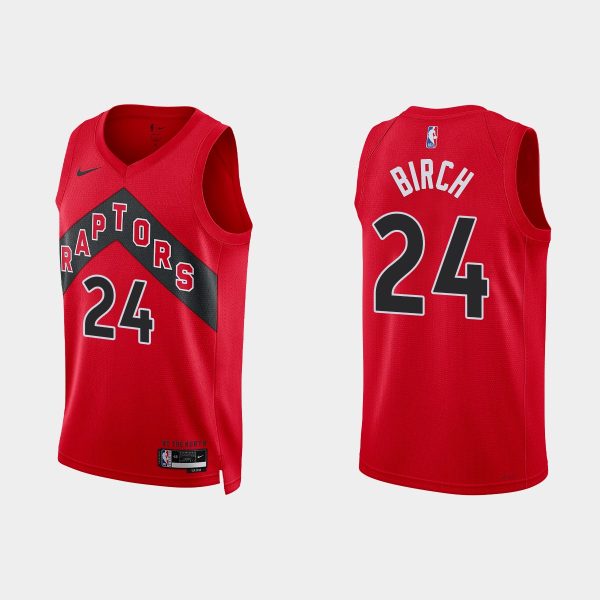 Toronto Raptors #24 Khem Birch Icon Edition Red 2022-23 Jersey