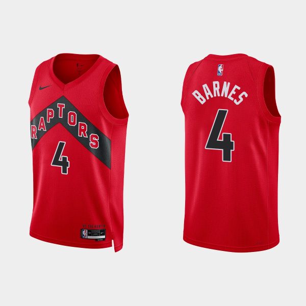 Toronto Raptors #4 Scottie Barnes Icon Edition Red 2022-23 Jersey