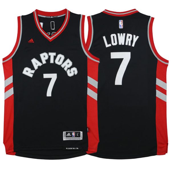 Toronto Raptors #7 Kyle Lowry 2015-16 Away Alternate Black New Jersey