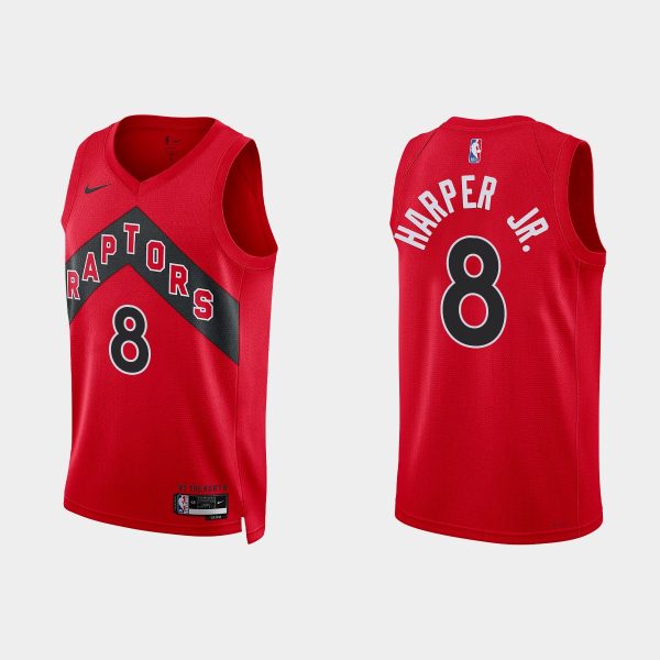 Toronto Raptors #8 Ron Harper Jr. Icon Edition Red 2022-23 Jersey