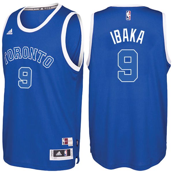 Toronto Raptors #9 Serge Ibaka Huskies 2016-17 Season New Alternates Blue Jersey