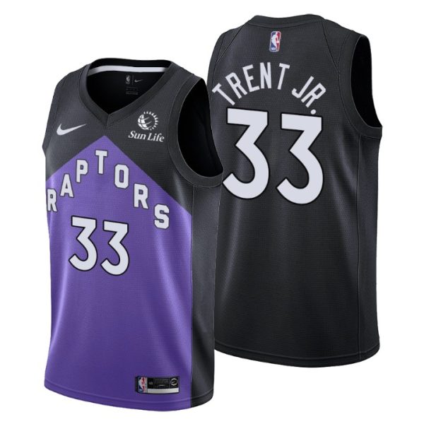 Toronto Raptors Earned Edition #33 Gary Trent Jr. Jersey Black
