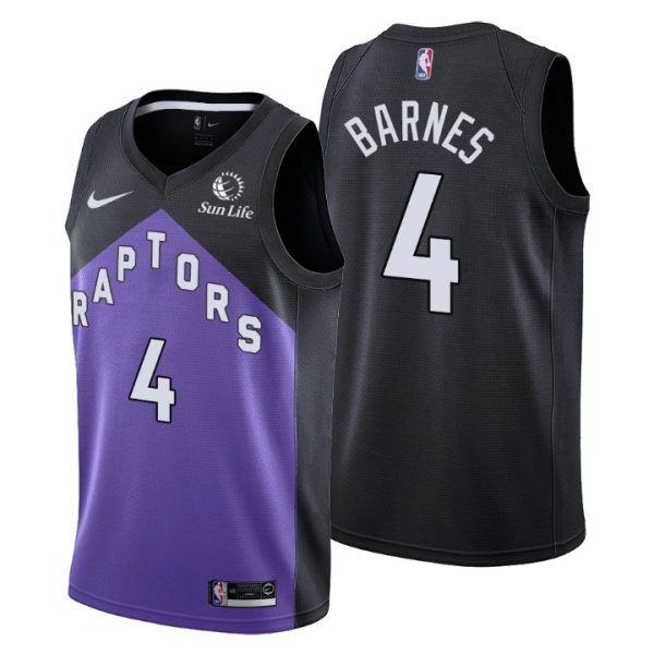 Toronto Raptors Earned Edition #4 Scottie Barnes Black Swingman Jersey