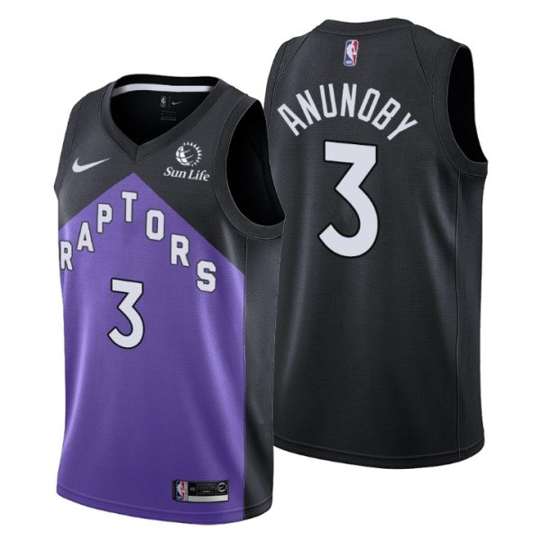 Toronto Raptors NO. 3 OG Anunoby Earned Edition Purple Jersey