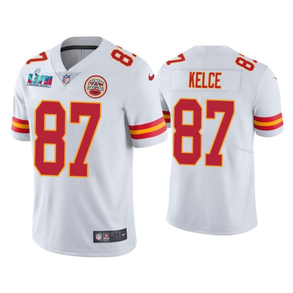 Travis Kelce Kansas City Chiefs Super Bowl LVII White Vapor Limited Jersey
