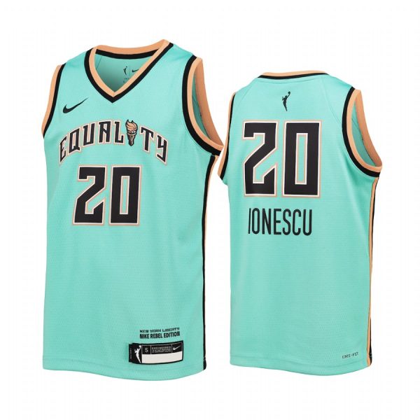 WNBA New York Liberty Sabrina Ionescu 2021 Rebel Edition Jersey Youth Mint