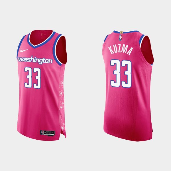 Washington Wizards #33 Kyle Kuzma  Cherry Blossom City Pink Jersey
