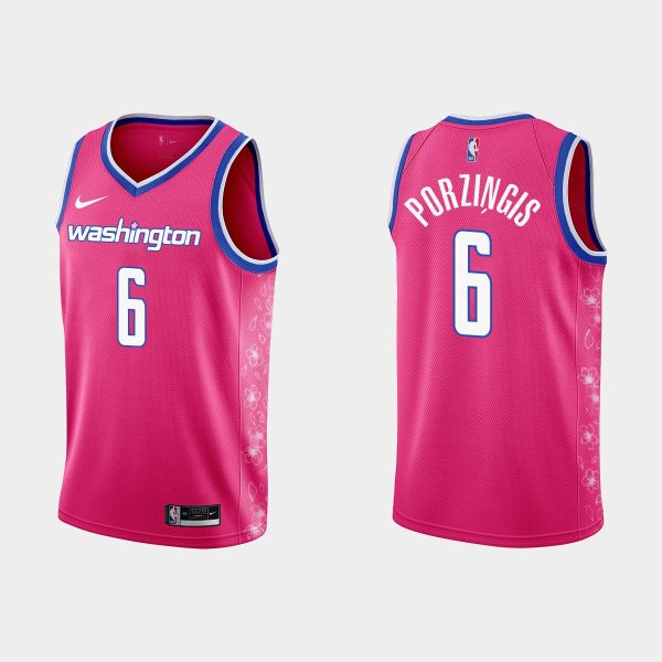 Washington Wizards #6 Kristaps Porzingis 2022-23 Cherry Blossom City Pink Jersey