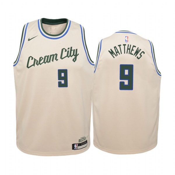 Wesley Matthews Milwaukee Bucks 2019-20 City Youth Jersey - Cream