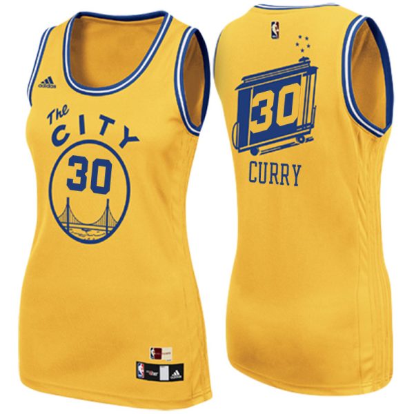 Women 2017 Mother Day Golden State Warriors #30 Stephen Curry The City Gold Swingman Jersey