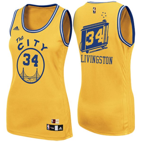 Women 2017 Mother Day Golden State Warriors #34 Shaun Livingston The City Gold Swingman Jersey