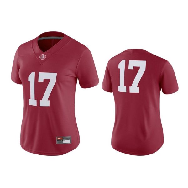 Women Alabama Crimson Tide #17 Crimson College Football 2018 Game Jersey
