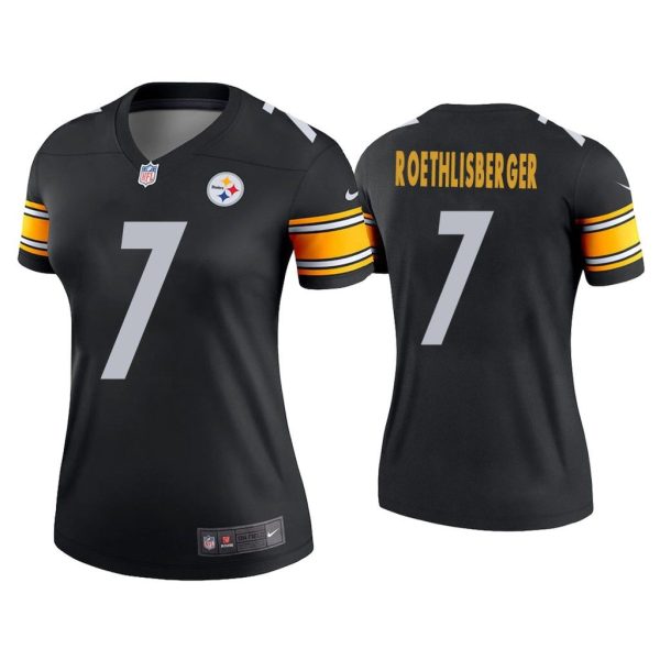 Women Ben Roethlisberger Pittsburgh Steelers Black Legend Jersey