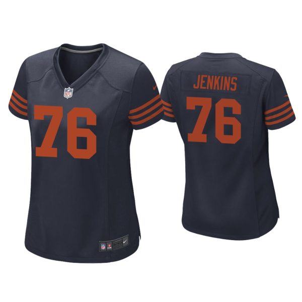 Women Teven Jenkins Chicago Bears Navy Throwback Game Jersey