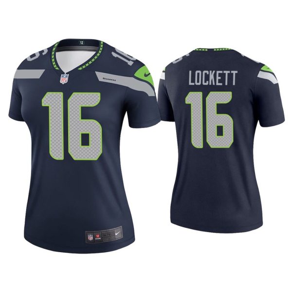 Women Tyler Lockett Seattle Seahawks Navy Legend Jersey