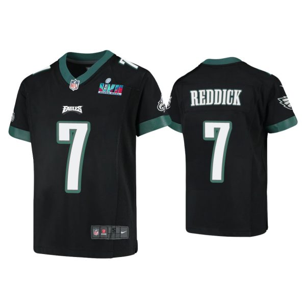 Youth Haason Reddick Philadelphia Eagles Super Bowl LVII Black Game Jersey